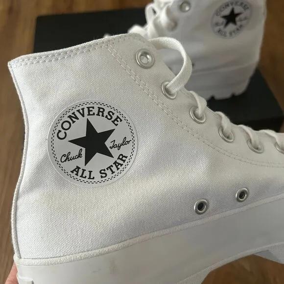 CONVERSE Chuck Taylor All Star Lugged High Top white platform shoes sneakers sz8