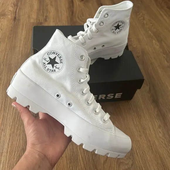 CONVERSE Chuck Taylor All Star Lugged High Top white platform shoes sneakers sz8