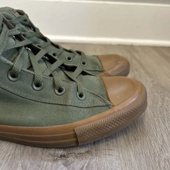 Converse Chuck Taylor All Star Street Mens 10 Shoes Mid Green Camo Sneakers READ