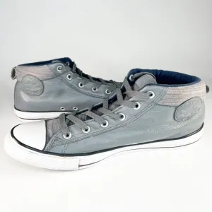 Converse Chuck Taylor Street Mid Leather Sneakers Shoes Grey Men 11