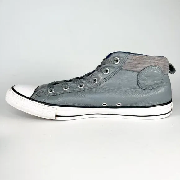 Converse Chuck Taylor Street Mid Leather Sneakers Shoes Grey Men 11