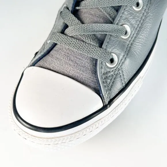 Converse Chuck Taylor Street Mid Leather Sneakers Shoes Grey Men 11
