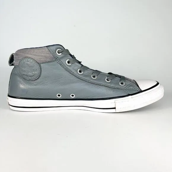 Converse Chuck Taylor Street Mid Leather Sneakers Shoes Grey Men 11