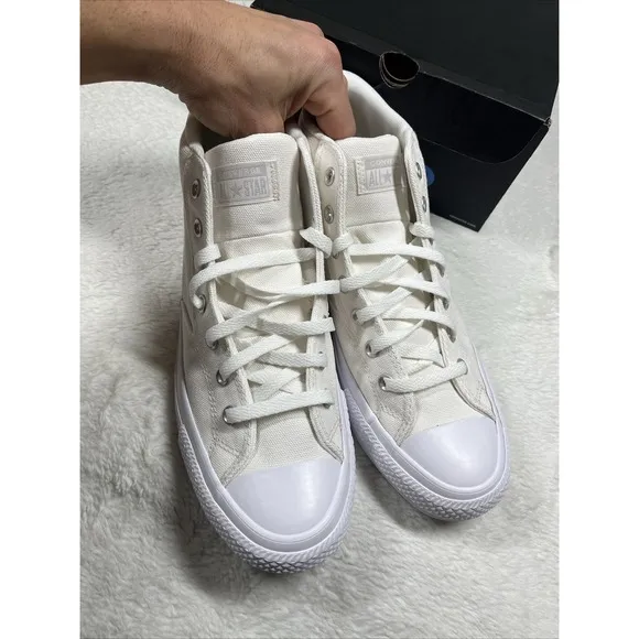 Converse CTAS Malden Street Mid Top Vintage White Sneakers Mens 11.5 Womens 13.5
