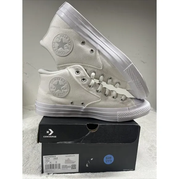 Converse CTAS Malden Street Mid Top Vintage White Sneakers Mens 11.5 Womens 13.5