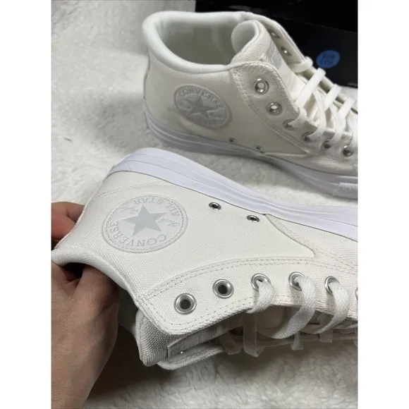 Converse CTAS Malden Street Mid Top Vintage White Sneakers Mens 11.5 Womens 13.5