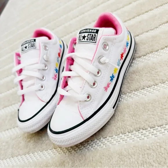 Converse ctas street ox bloom White Sneakers with Colorful Floral design