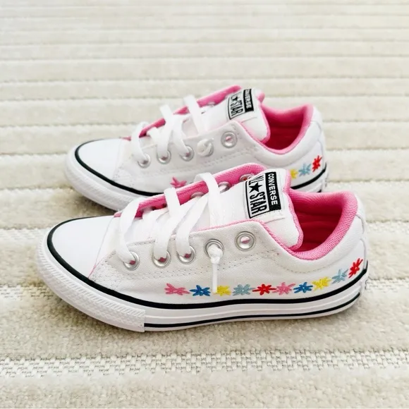 Converse ctas street ox bloom White Sneakers with Colorful Floral design