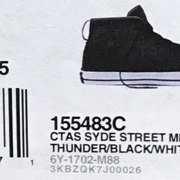 Converse CTAS Syde Street Mid Thunder Black White Shoes