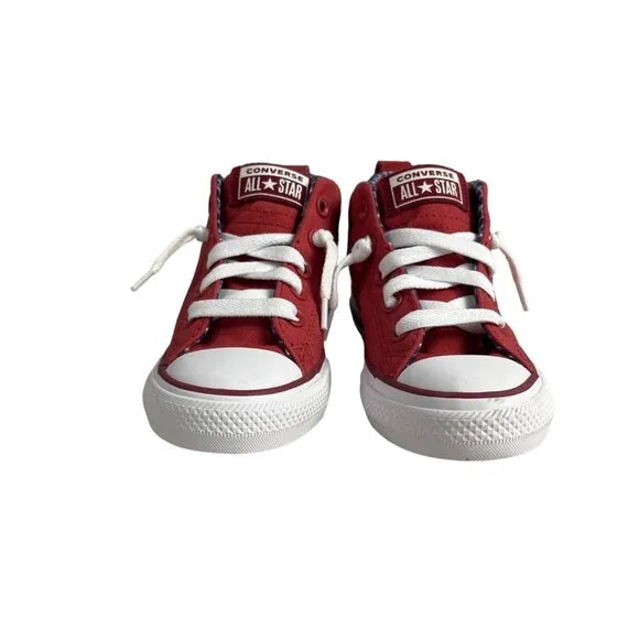 Converse Kids Boy Claret Red All Star Street Mid Top Shoes Sz 13