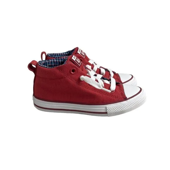 Converse Kids Boy Claret Red All Star Street Mid Top Shoes Sz 13