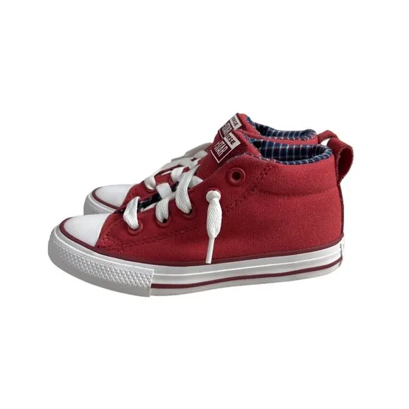 Converse Kids Boy Claret Red All Star Street Mid Top Shoes Sz 13