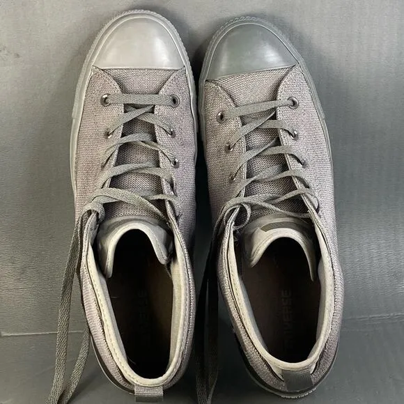 Converse Men's Chuck Taylor All Star Gray Syde Street Mid Canvas Shoes Size 13