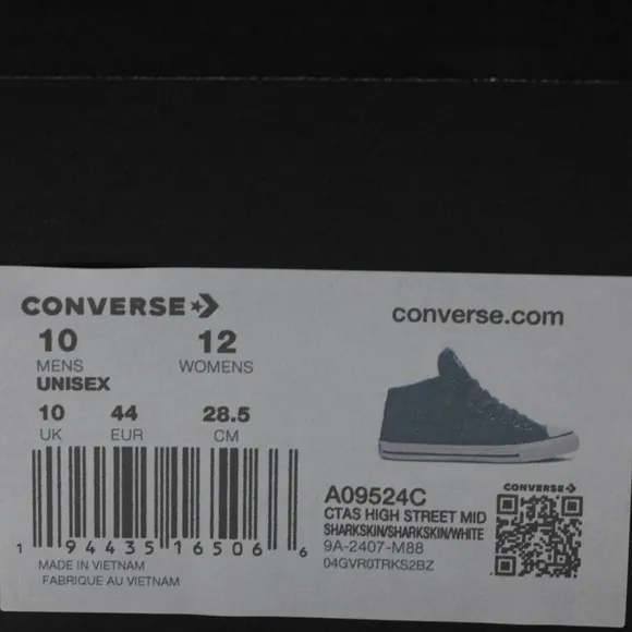 Converse Men's Chuck Taylor All Star High Street Faux Leather Shoes Gray Size 10