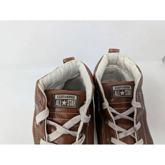 Converse Men's Size‎ 12 Brown Leather All-Star Street 136420C  Mid Top Shoes VTG