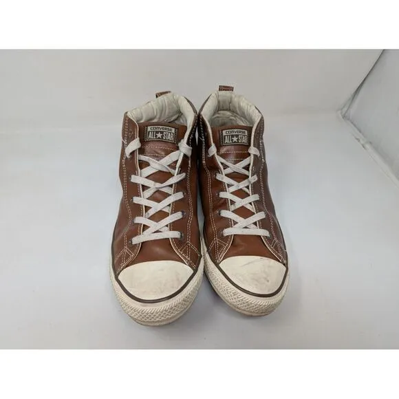 Converse Men's Size‎ 12 Brown Leather All-Star Street 136420C  Mid Top Shoes VTG