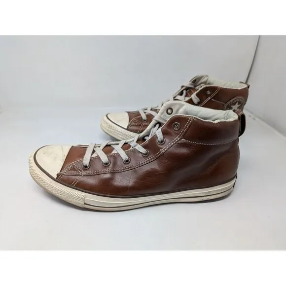 Converse Men's Size‎ 12 Brown Leather All-Star Street 136420C  Mid Top Shoes VTG