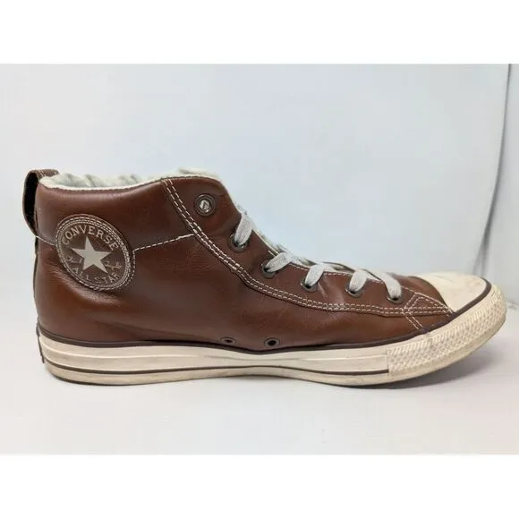 Converse Men's Size‎ 12 Brown Leather All-Star Street 136420C  Mid Top Shoes VTG