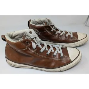 Converse Men's Size‎ 12 Brown Leather All-Star Street 136420C  Mid Top Shoes VTG