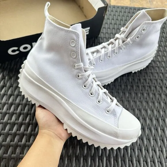 Converse Run Star Hike High Men's Shoes Triple White 170777C Size 9.5