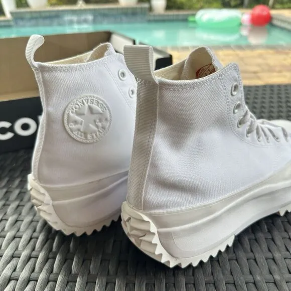 Converse Run Star Hike High Men's Shoes Triple White 170777C Size 9.5