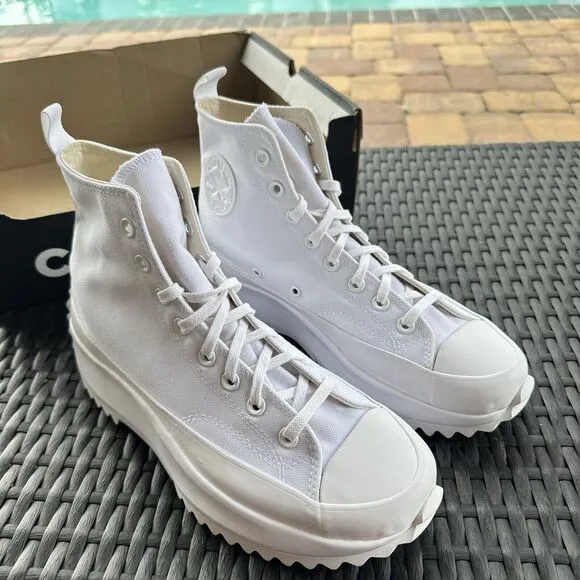 Converse Run Star Hike High Men's Shoes Triple White 170777C Size 9.5