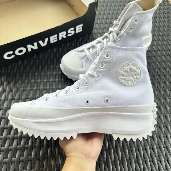 Converse Run Star Hike High Men's Shoes Triple White 170777C Size 9.5
