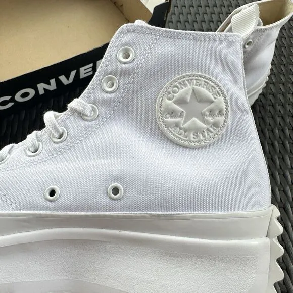 Converse Run Star Hike High Men's Shoes Triple White 170777C Size 9.5