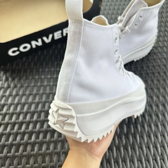 Converse Run Star Hike High Men's Shoes Triple White 170777C Size 9.5