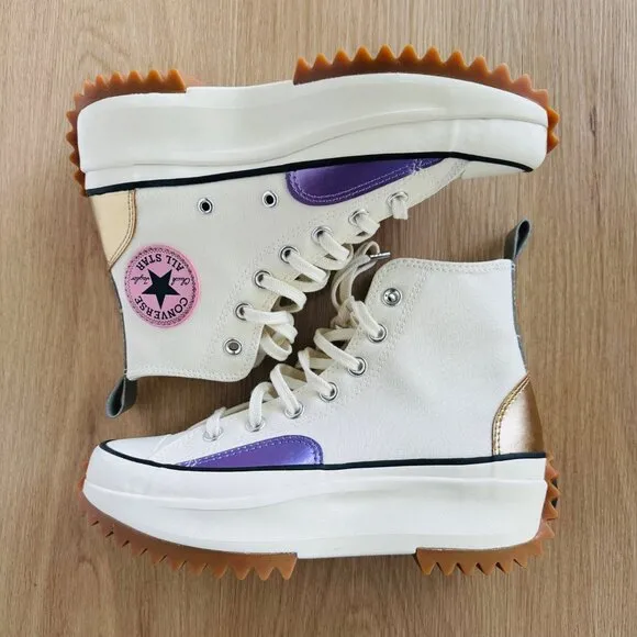 🤩Converse Run Star Hike Platform Chrome Sz 8 Men Shoes Beige Chunky A09796C