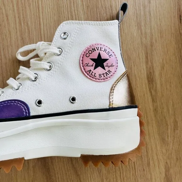 🤩Converse Run Star Hike Platform Chrome Sz 8 Men Shoes Beige Chunky A09796C