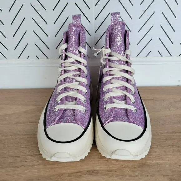 ❤️❤️Converse Run Star Hike Platform Hi Size 8 Men's Shoes Purple Glitter A10096C