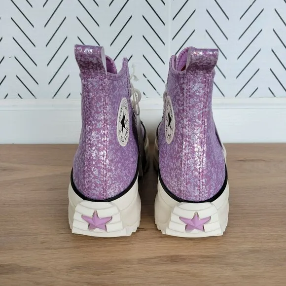 ❤️❤️Converse Run Star Hike Platform Hi Size 8 Men's Shoes Purple Glitter A10096C