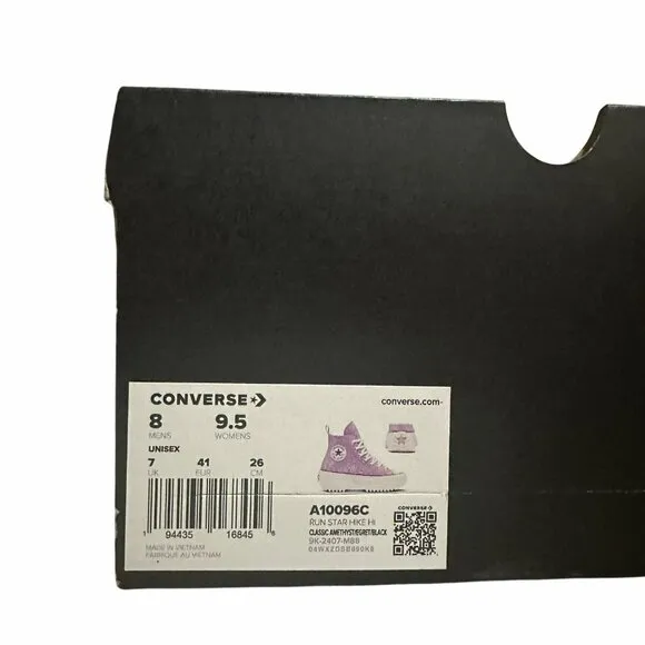❤️❤️Converse Run Star Hike Platform Hi Size 8 Men's Shoes Purple Glitter A10096C
