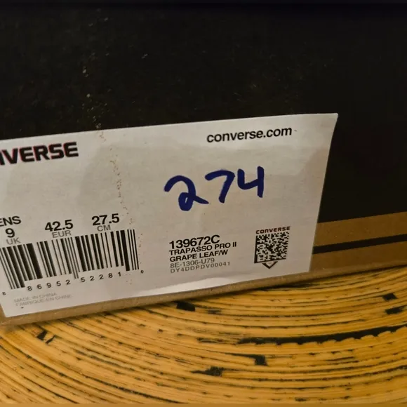 Converse Trapasso Pro II OX Mens Size 9 Grape Leaf Suede Low Sneaker Shoes