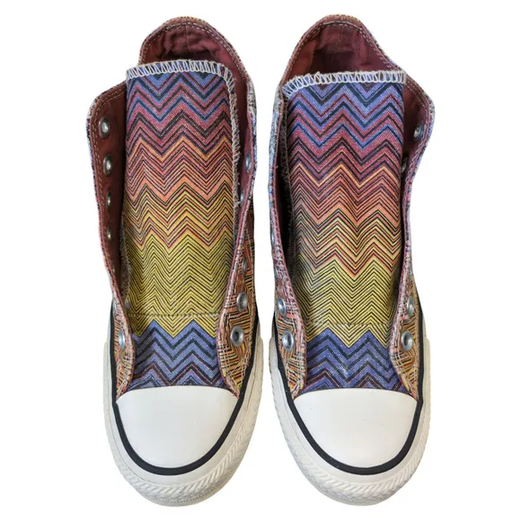 Converse x Missoni 2015 Lux Mid Hidden Wedge Chevron Canvas Sneaker Womens 7.5