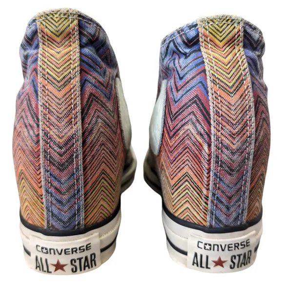 Converse x Missoni 2015 Lux Mid Hidden Wedge Chevron Canvas Sneaker Womens 7.5