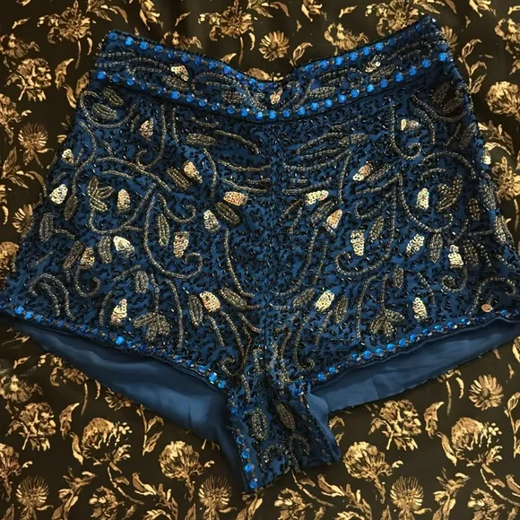 COPY - Topshop Embellished Cobalt Shorts