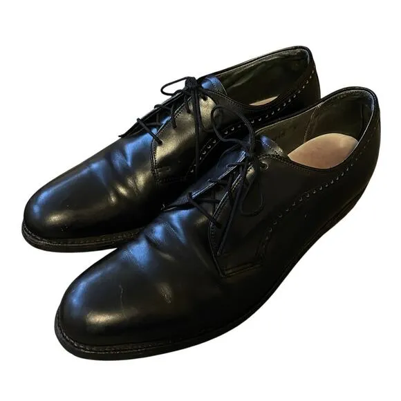 Cordwainer Wright Mens 11 Leather Oxford Dress Shoes Handmade Lace Up Black EUC