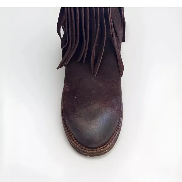 Corral Boots Womens Leather Sz 8 Brown Fringe Country Boho Festival Concert EUC