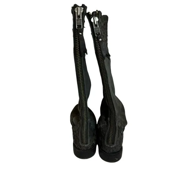 Corral Indie Spirit Black Leather Boots 7.5 Exclusively For Buckle Boho Western