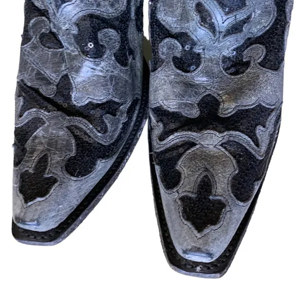 Corral Sequin Inlay Western Cowgirl Boots Snip Toe size 9.5
