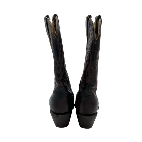 Corral Women's Dark Brown Leather Snip Toe Embroidered Monochrome Western Boots