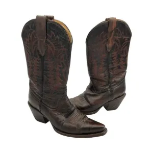 Corral Women's Dark Brown Leather Snip Toe Embroidered Monochrome Western Boots