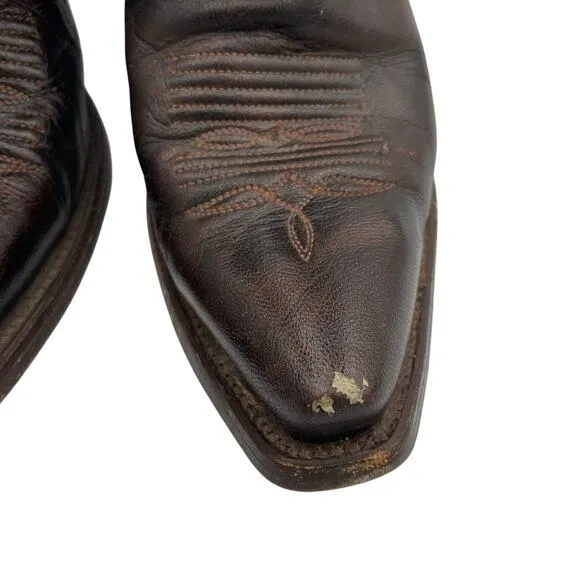 Corral Women's Dark Brown Leather Snip Toe Embroidered Monochrome Western Boots