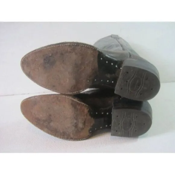 COWTOWN Cowboy Western Boots Size 8.5 D Mens Stitched Leather Lizard Skin VINTAG