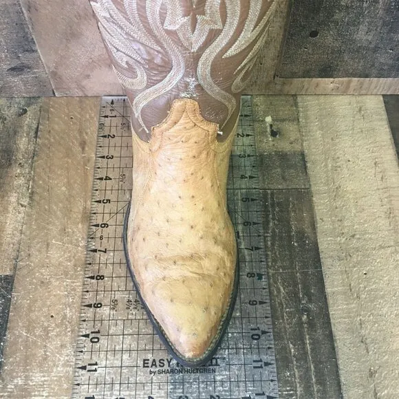 Cowtown Vintage Ostrich Western Cowboy Boots Mens 8 EE