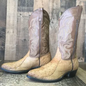 Cowtown Vintage Ostrich Western Cowboy Boots Mens 8 EE