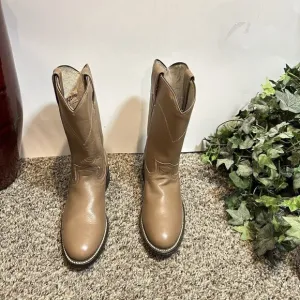 Cowtown VTG Brown Leather Round Toe Roper Western Cowgirl Boots Size 4.5 B New