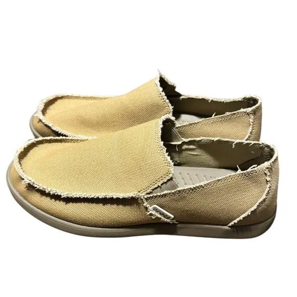 Crocs Santa Cruz Mens Size 9 Khaki Comfort Slip On Casual Loafer Shoes NWOT